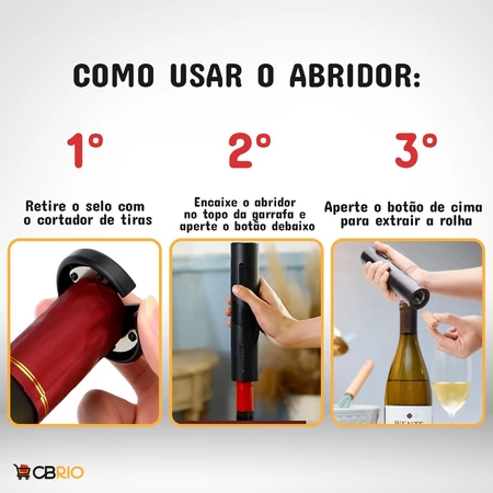 Abridor De Garrafa De Vinho Elétrico