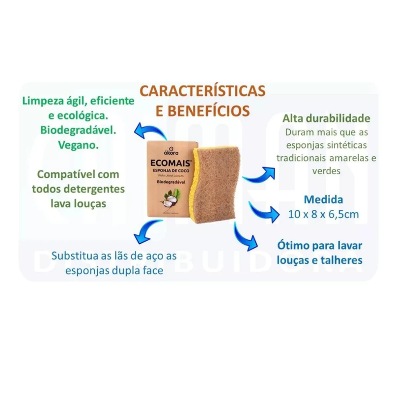 Esponja de Fibra de Coco e Celulose Biodegradável